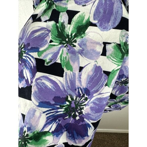 Talbots Women's 14 Pleated Mixed Pattern Skirt Purple Floral - Picture 9 of 14
